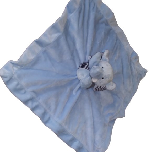 Carter's Elephant Plush Baby Toy Rattle Security Blanket Iced Blue Comfort Lovey - Picture 2 of 7